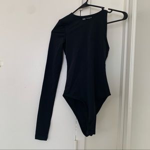 NWOT Zara black asymmetric bodysuit